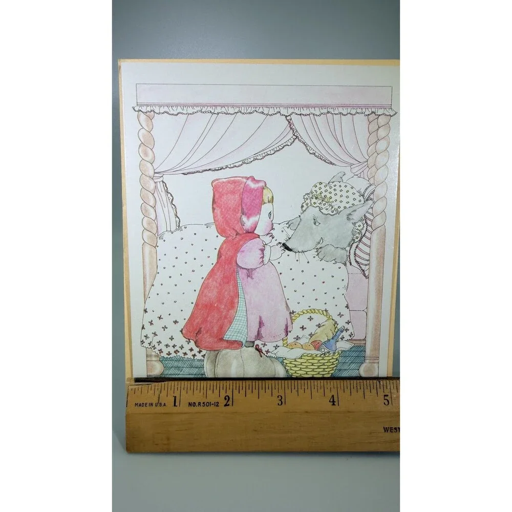 Vintage Little Red Riding Hood Big Bad Wolf Get Well Greeting Card Michel 1985